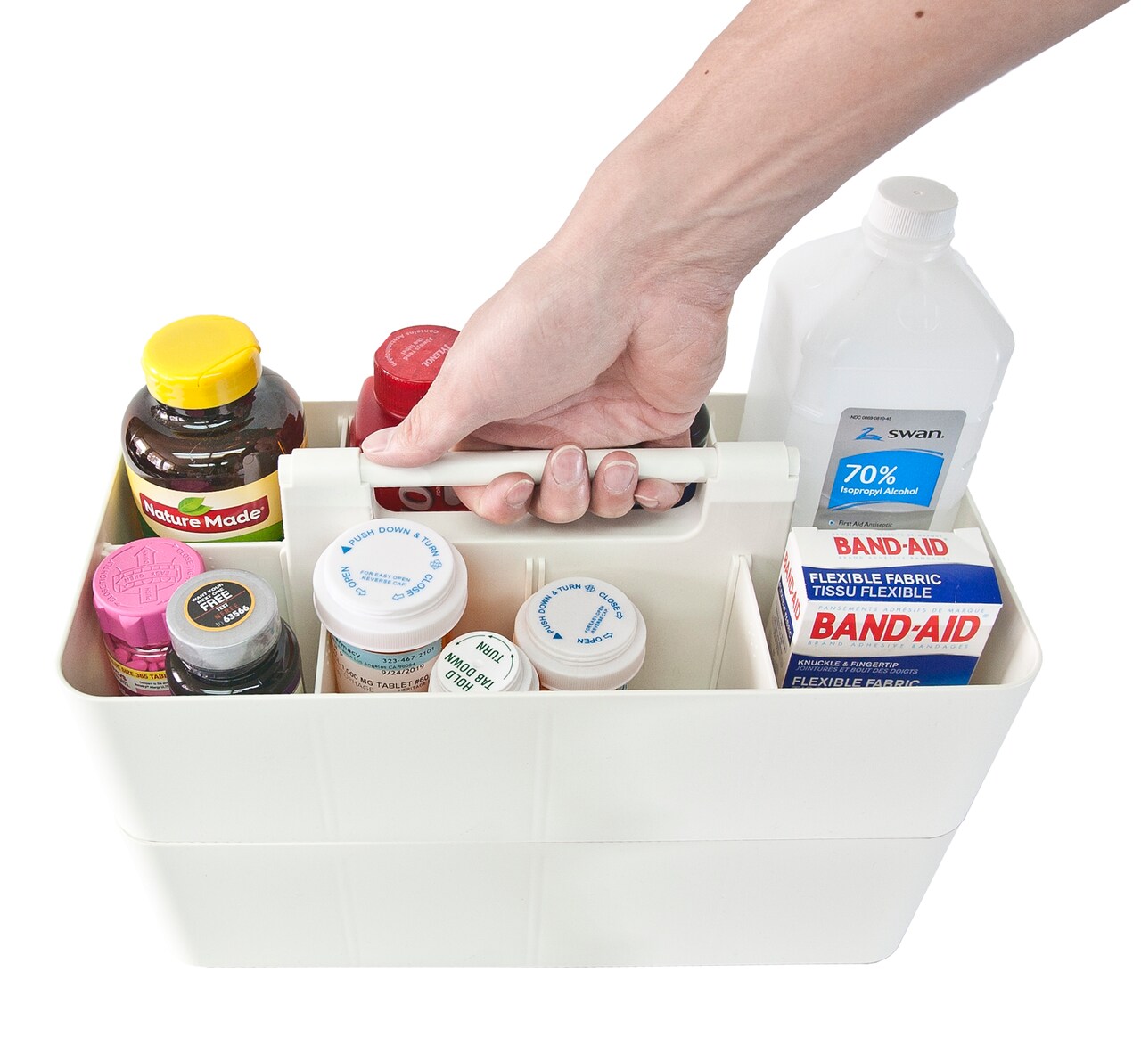 Enjoy Organizer Portable Caddy with Handle – 8-Compartment Storage Bin with Removable Dividers for Office, Crafts, and Home – Made in USA